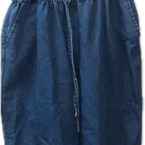 Indulge in Style Denim Jumpsuit XL Wide Leg Button Front Boho Sleeveless Blue